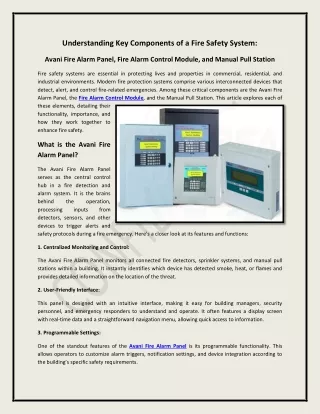 Understanding Key Components of a Fire Safety System