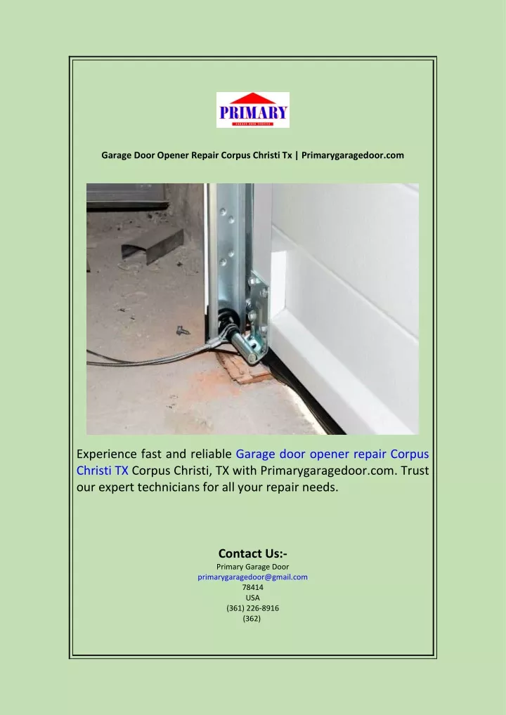 garage door opener repair corpus christi