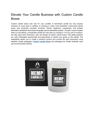 elevate your candle business with custom candle