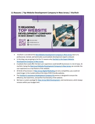 11 reasons top website development company
