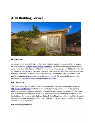 ADU Building Service