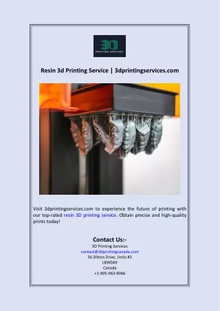 resin 3d printing service 3dprintingservices com