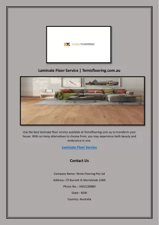 Laminate Floor Service | Temisflooring.com.au