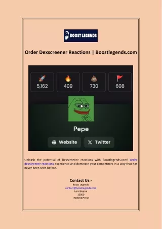 order dexscreener reactions boostlegends com