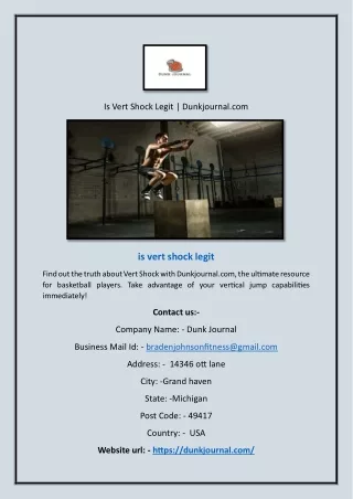 Is Vert Shock Legit | Dunkjournal.com