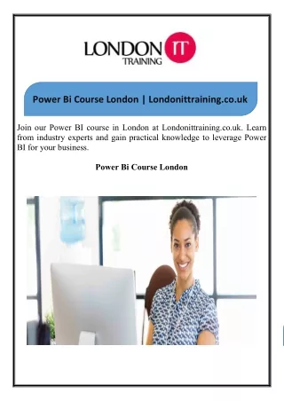 Power Bi Course London Londonittraining.co.uk