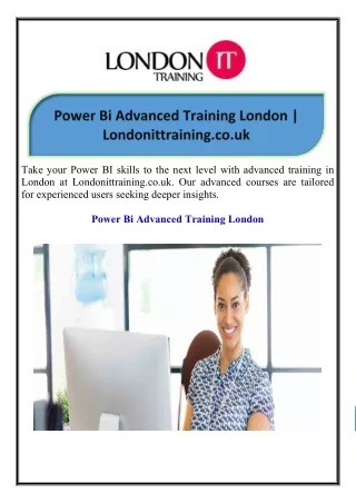 Power Bi Advanced Training London Londonittraining.co.uk