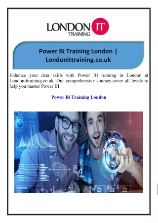 Power Bi Training London Londonittraining.co.uk