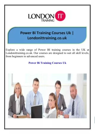 Power Bi Training Courses Uk Londonittraining.co.uk