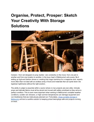 Organise, Protect, Prosper: Sketch Your Creativity With Storage Solutions