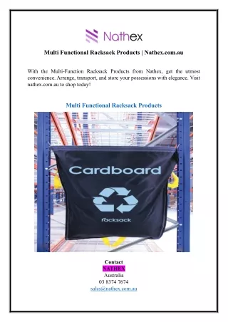 multi functional racksack products nathex com au