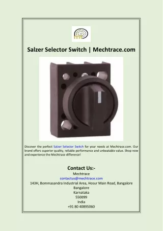 Salzer Selector Switch  Mechtrace.com