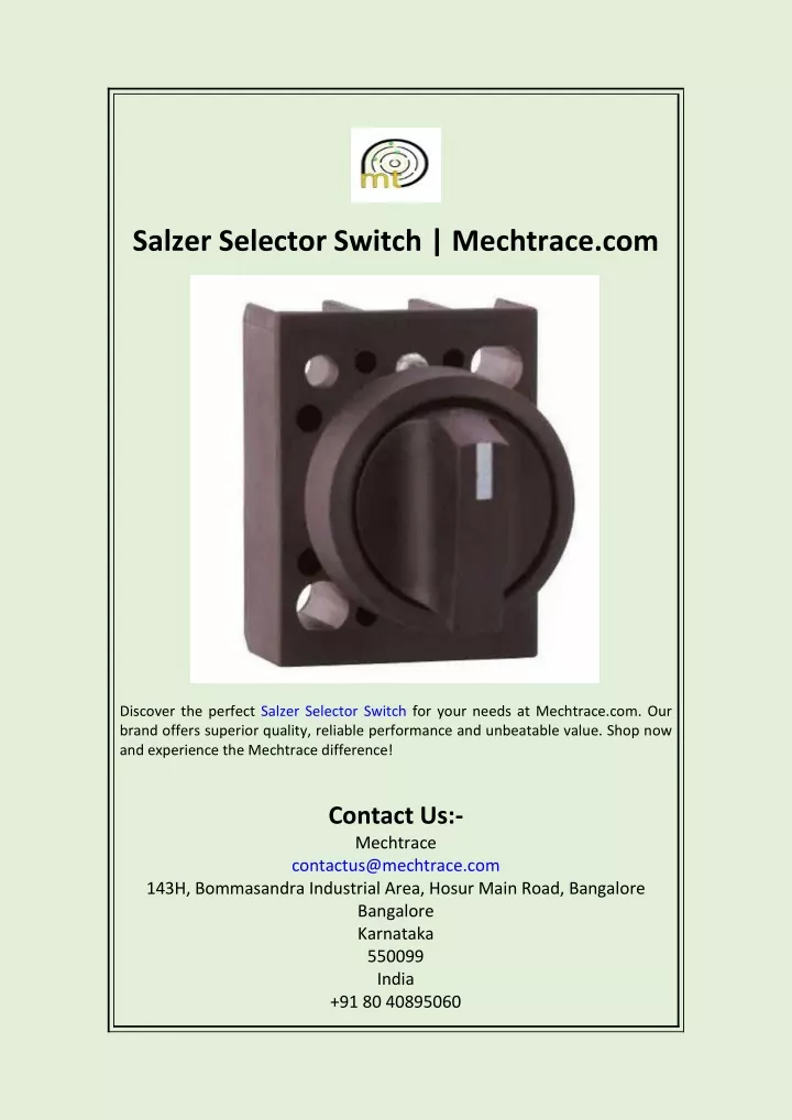 salzer selector switch mechtrace com