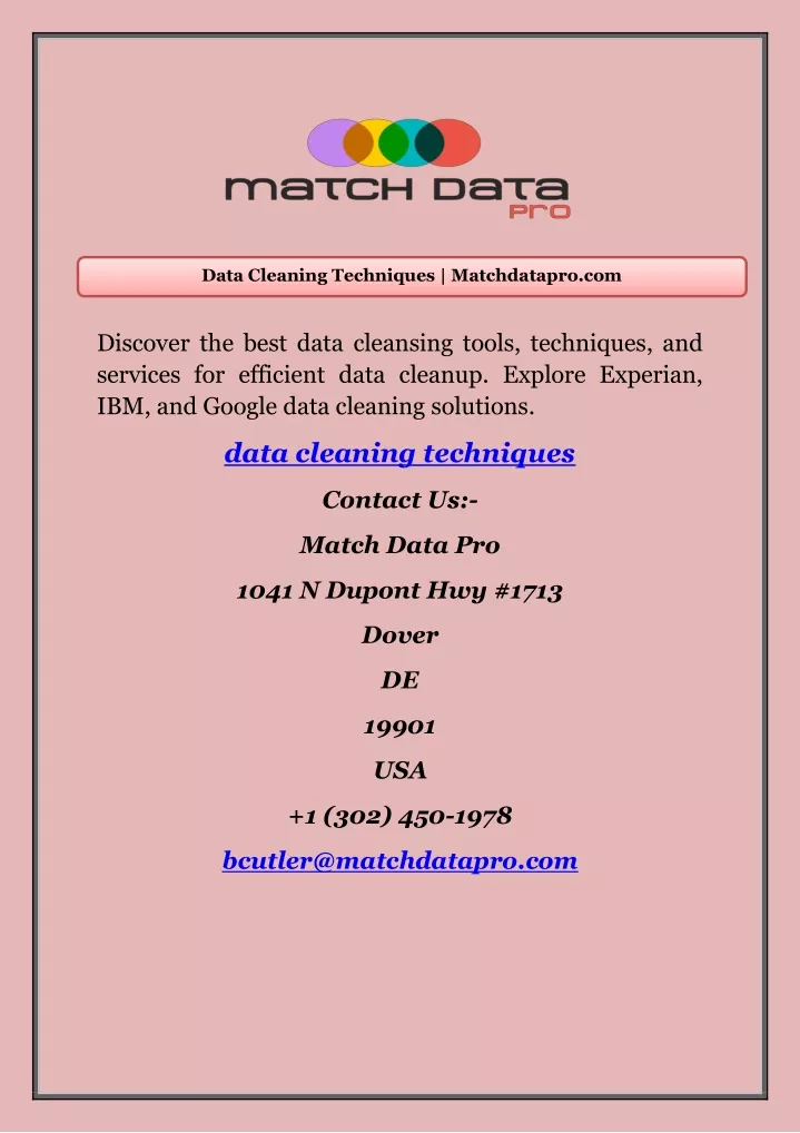 data cleaning techniques matchdatapro com