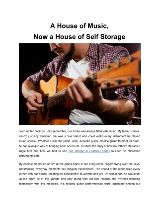 A House of Music,  Now a House of Self Storage