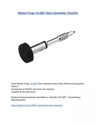 Market Forge 10-4967 Stem Assembly _ PartsFe