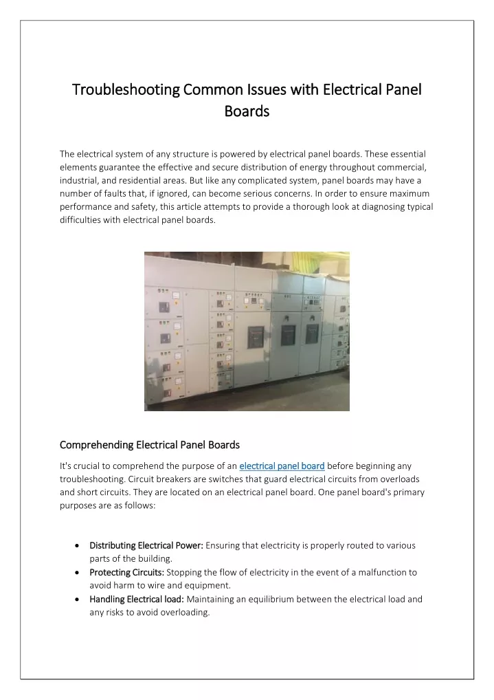 troubleshooting common issues with electrical