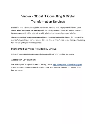 vinova global it consulting digital