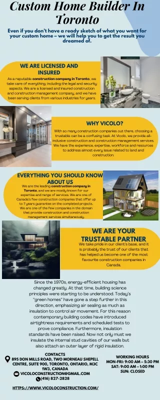 Custom Home Builder In Toronto