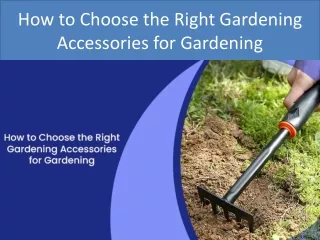 How to Choose the Right Gardening Accessories for Gardening