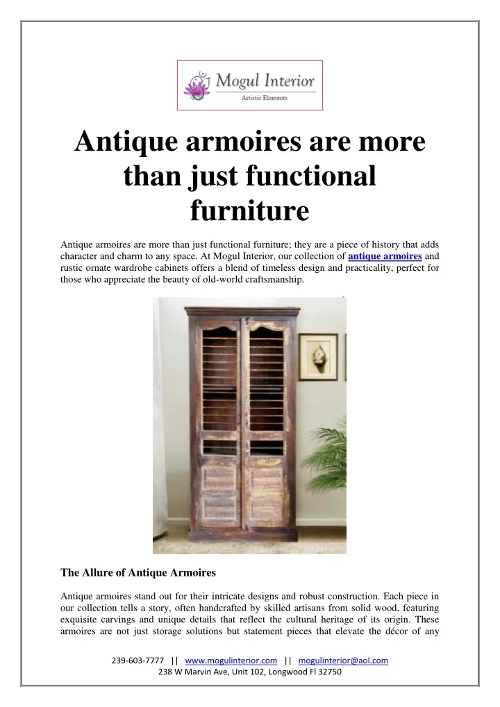 antique armoires are more than just functional