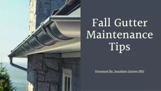 Fall Gutter Maintenance Tips