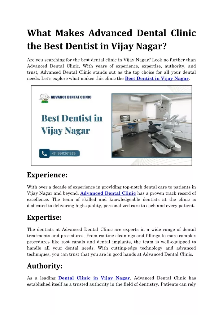 what makes advanced dental clinic the best