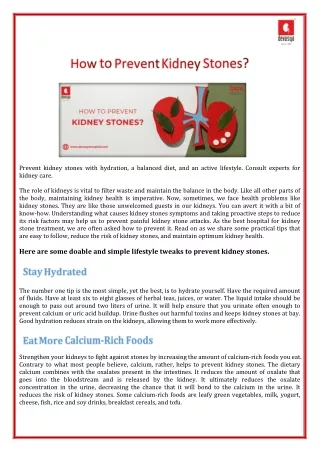 How to Prevent Kidney Stones