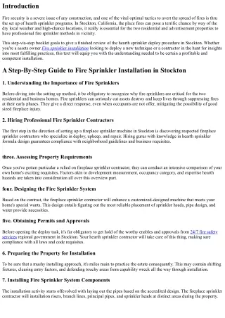 A Step-By-Step Guide to Fire Sprinkler Installation in Stockton