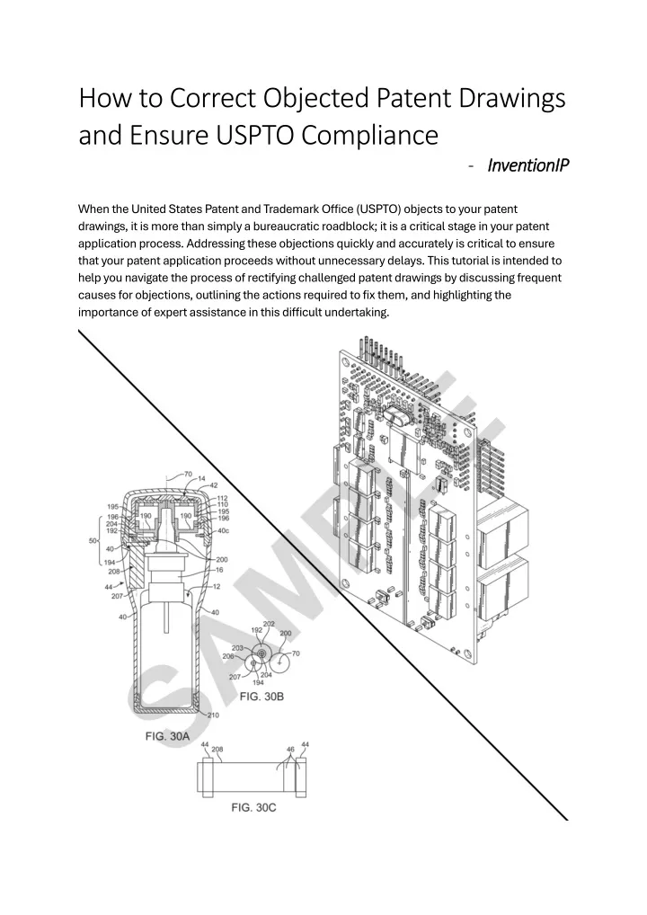 how to correct objected patent drawings