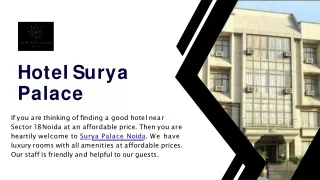 Good Hotel Near Sector 18 Noida