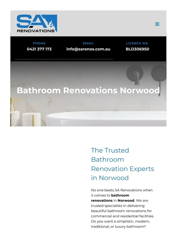 Bathroom Renovations Norwood
