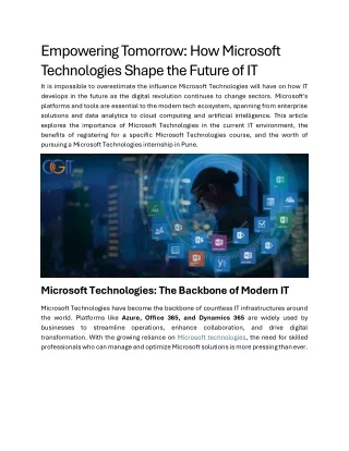 empowering tomorrow how microsoft technologies