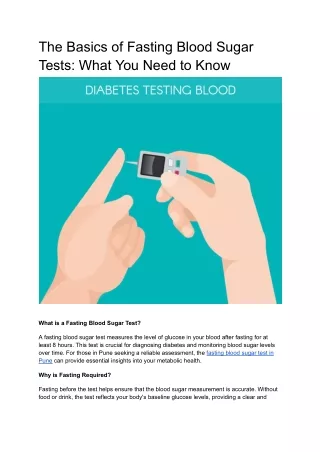the basics of fasting blood sugar tests what