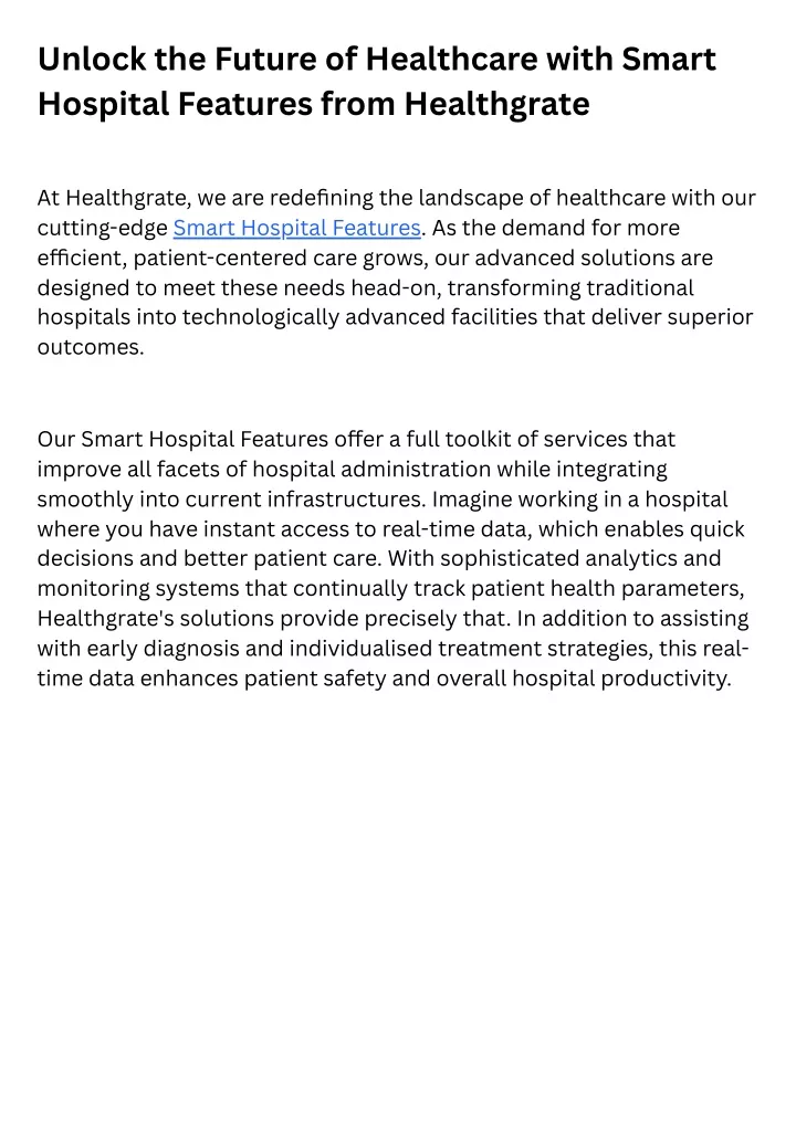 unlock the future of healthcare with smart