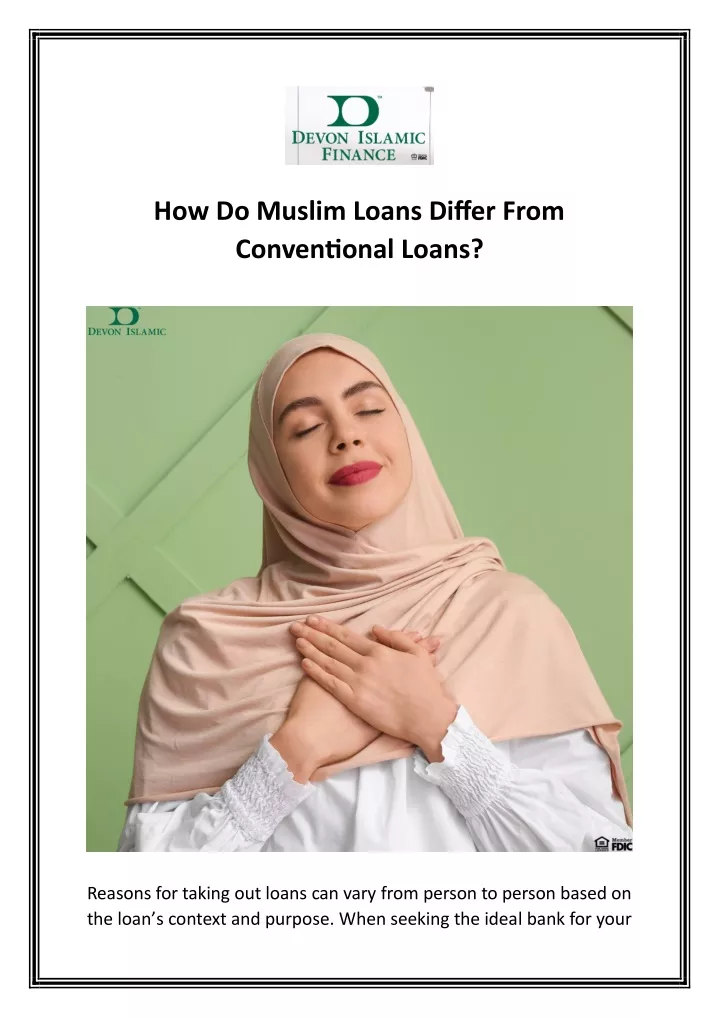 how do muslim loans differ from conventional loans