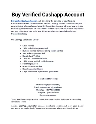 Buy Verified Cashapp Account