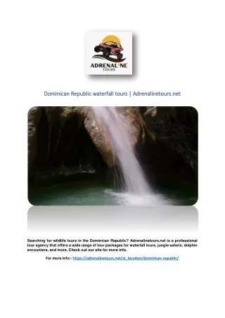 Dominican Republic waterfall tours | Adrenalinetours.net