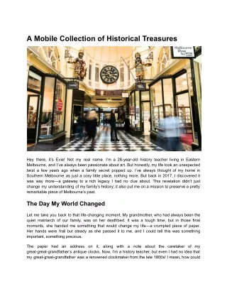 a mobile collection of historical treasures