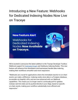 introducing a new feature webhooks for dedicated