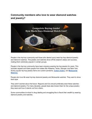 Millennium Jewelry Blog: How Much Does a Diamond Watch Cost?