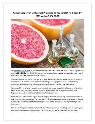 Grapefruit Oil Market