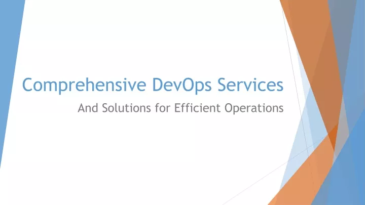 comprehensive devops services and solutions