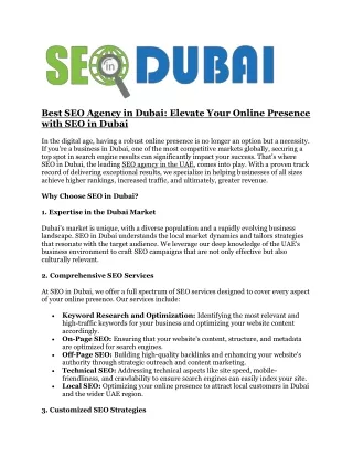 search engine optimization agency in dubai