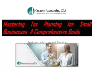 Tax planning for small business