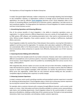 the importance of cloud integration for modern