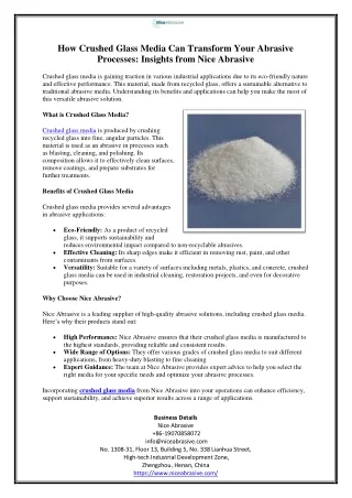 How Crushed Glass Media Can Transform Your Abrasive Processes Insights from Nice Abrasive
