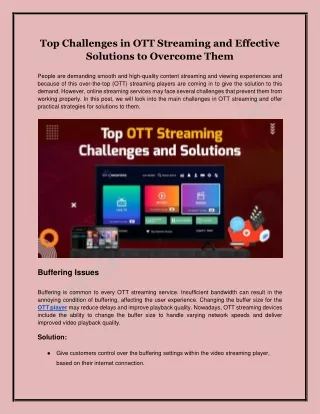 Top Challenges in OTT Streaming and Effective Solutions to Overcome Them