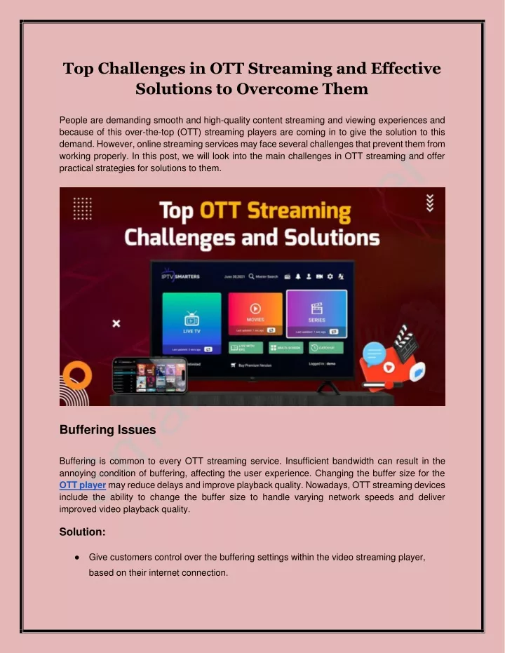 top challenges in ott streaming and effective