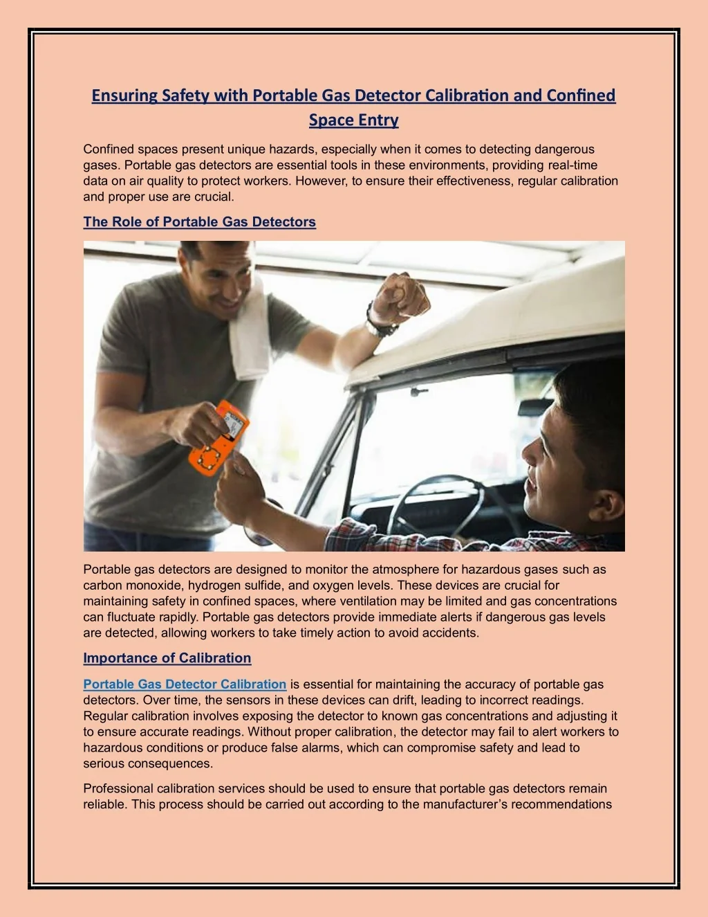 PPT - Ensuring Safety with Portable Gas Detector Calibration and ...